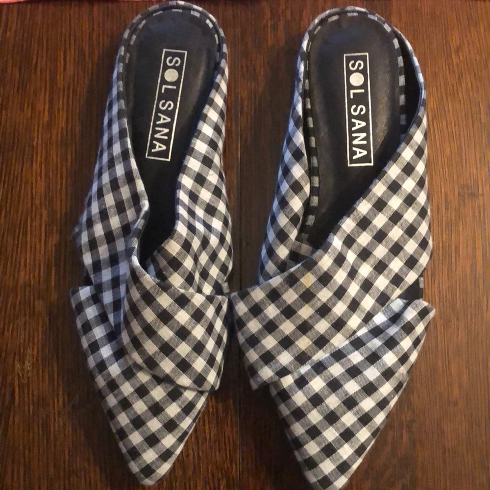 SOL SANA GINGHAM FLATS IN SIZE 38